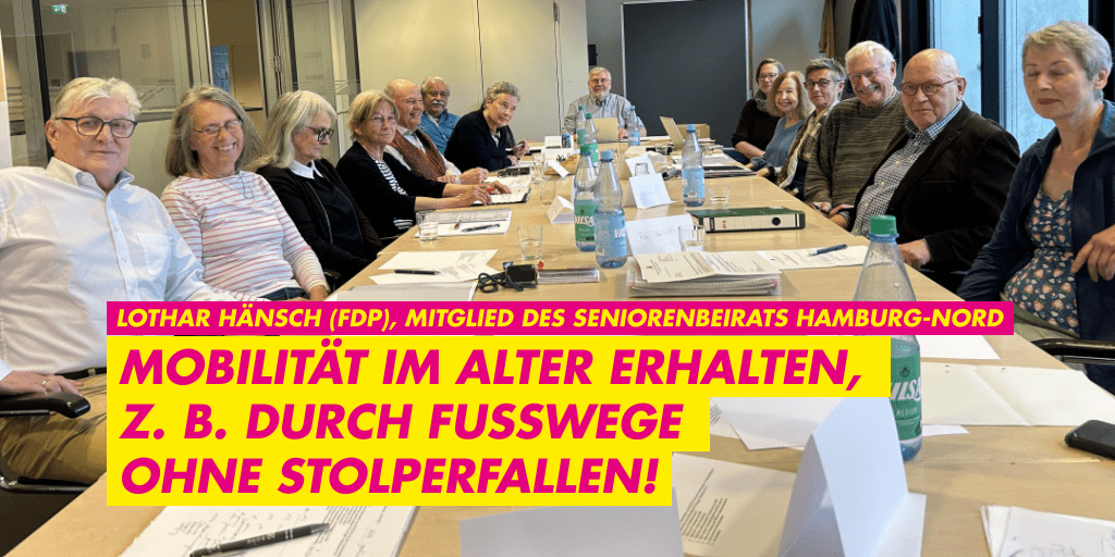 Seniorenbeirat Hamburg-Nord, links vorn im Bild: Lothar Hänsch (FDP)