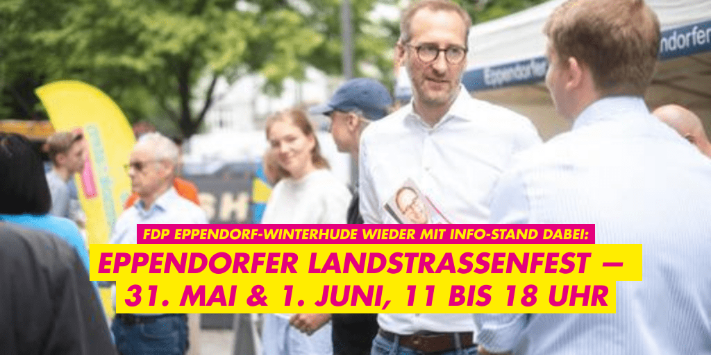 Mitglieder der FDP Eppendorf-Winterhude auf dem Eppendorfer Landstraßenfest 2024