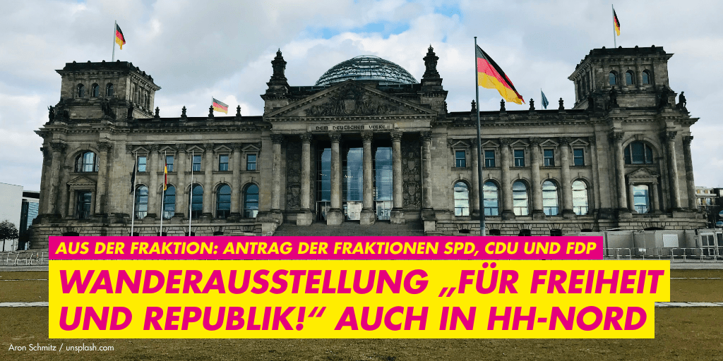 Wanderausstellung „Für Freiheit und Republik! Das Reichsbanner Schwarz-Rot-Gold im Kampf für die Demokratie 1924-1933 soll auch in Hamburg-Nord gezeigt werden.
