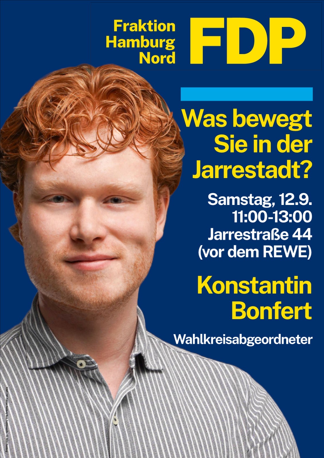 Konstantin Bonfert, FDP-Abgeordneter in der Bezirksversammlung Hamburg-Nord
