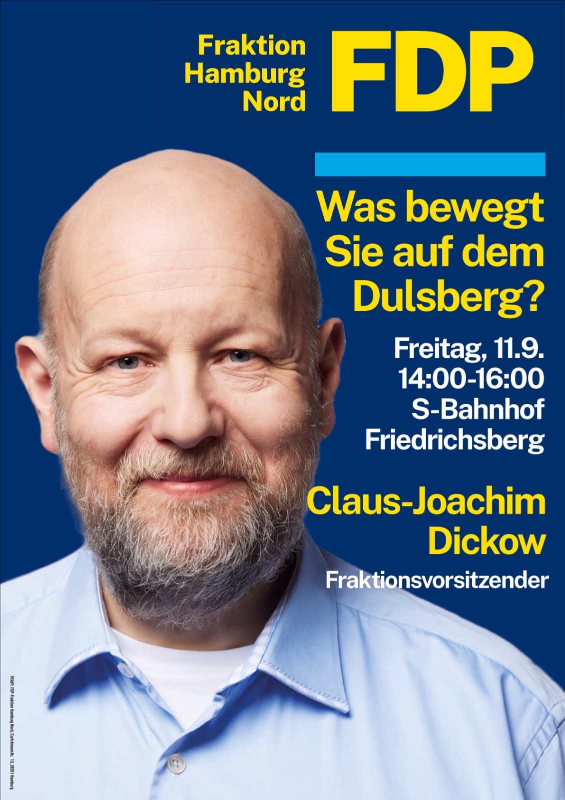 Claus-Joachim Dickow, Fraktionsvorsitzender der FDP in der Bezirksversammlung Hamburg-Nord