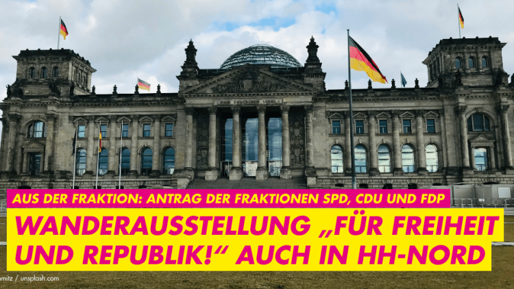 Wanderausstellung „Für Freiheit und Republik! Das Reichsbanner Schwarz-Rot-Gold im Kampf für die Demokratie 1924-1933 soll auch in Hamburg-Nord gezeigt werden.