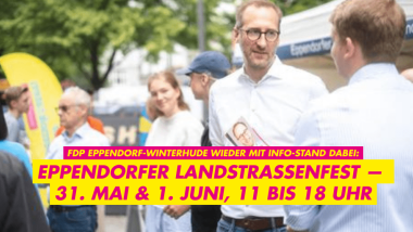 Mitglieder der FDP Eppendorf-Winterhude auf dem Eppendorfer Landstraßenfest 2024